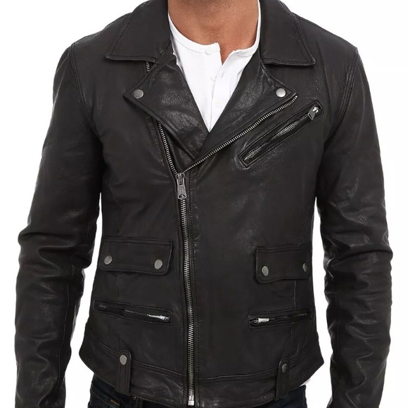 Lucky Brand Black Label ‘Titan’ mens leather biker style jacket - Picture 5 of 6
